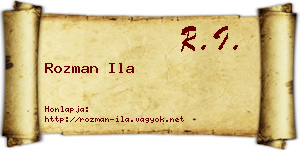 Rozman Ila névjegykártya